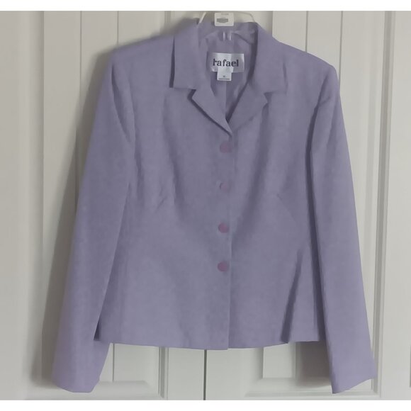 Rafael Women's Lilac Business Suit Size 14 Rayon & Polyester Blend Button Closur - Picture 1 of 11